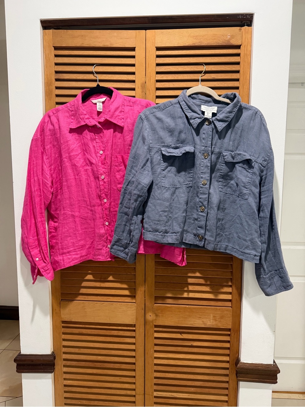 Bundle 2 Pcs 100% Linen: H&M Shirt (S) & Rachel Zoe (L)